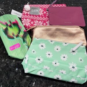 Lot of 5 Cosmetic Bags Ulta Lancôme Vera Bradley Clinique NWT